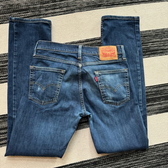 Levi's 513 Men's Straight Leg Dark Wash Jeans Size W30/‎ L32 - Picture 1 of 11
